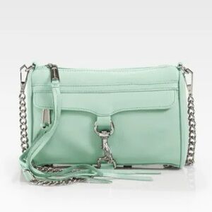 REBECCA MINKOFF | Mini M.A.C. Mint Green Leather Crossbody Bag